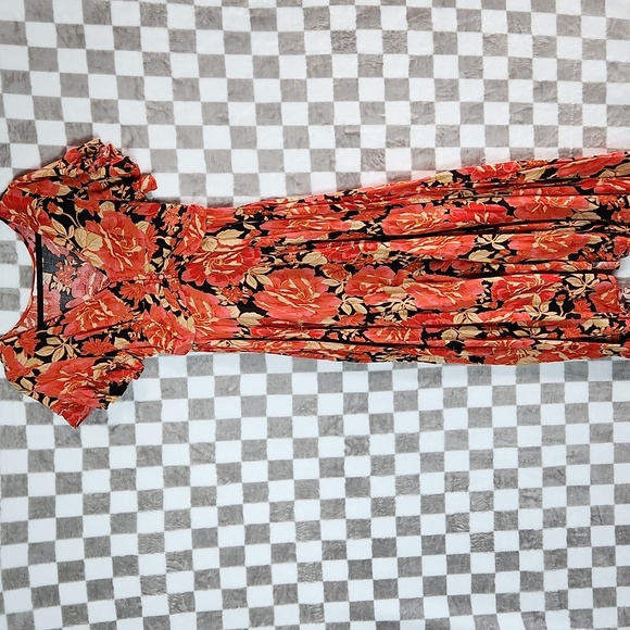 Abel The Label Dress Australian Maxi short sleeve floral v neck vivid dreams S - Picture 2 of 9